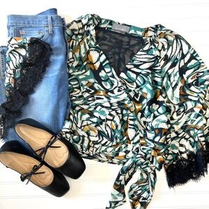 Anthropologie Wrap Blouse | size L